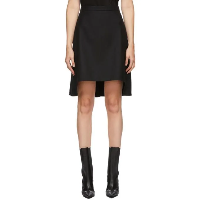 Alexander McQueen Black Wool Tail Miniskirt