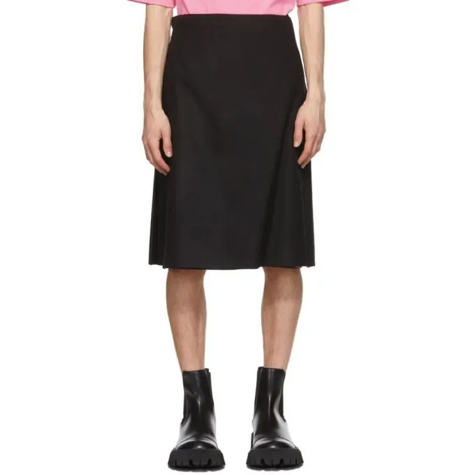 Balenciaga Black Wool Kilt