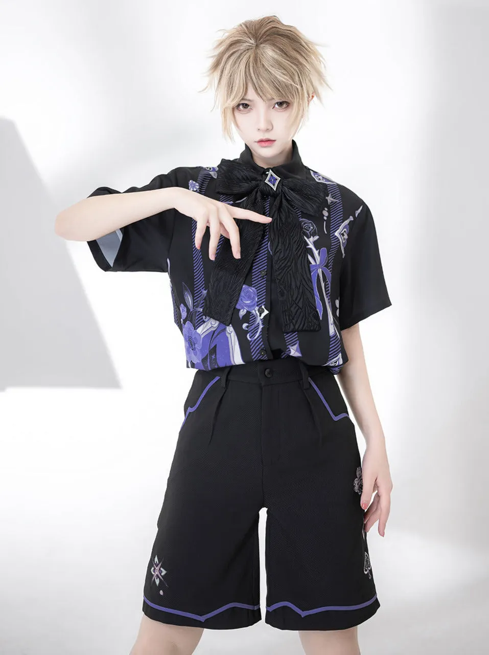 Print Prince Shorts   Handsome Loose Shirt