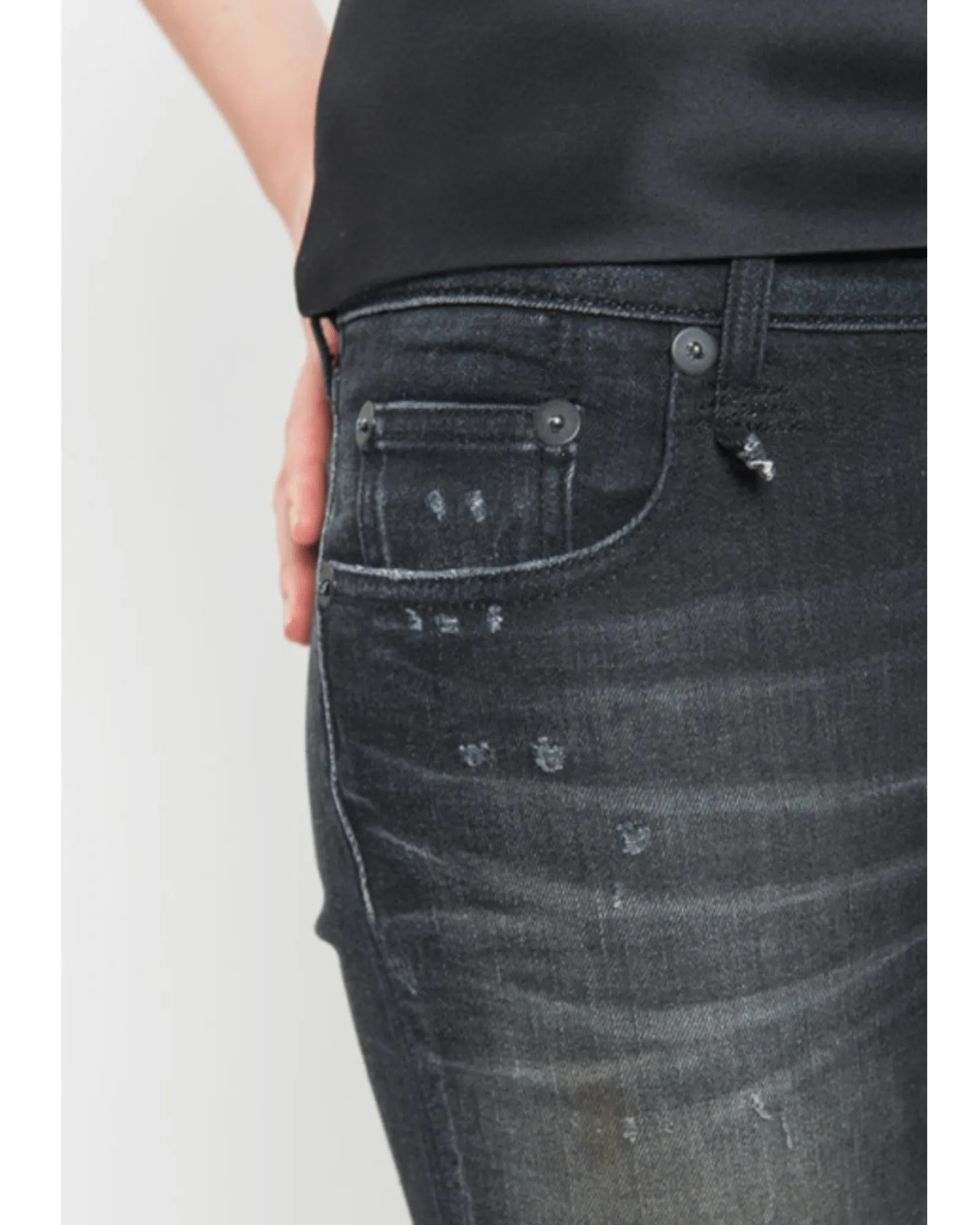 R13 Boy Skinny in Black
