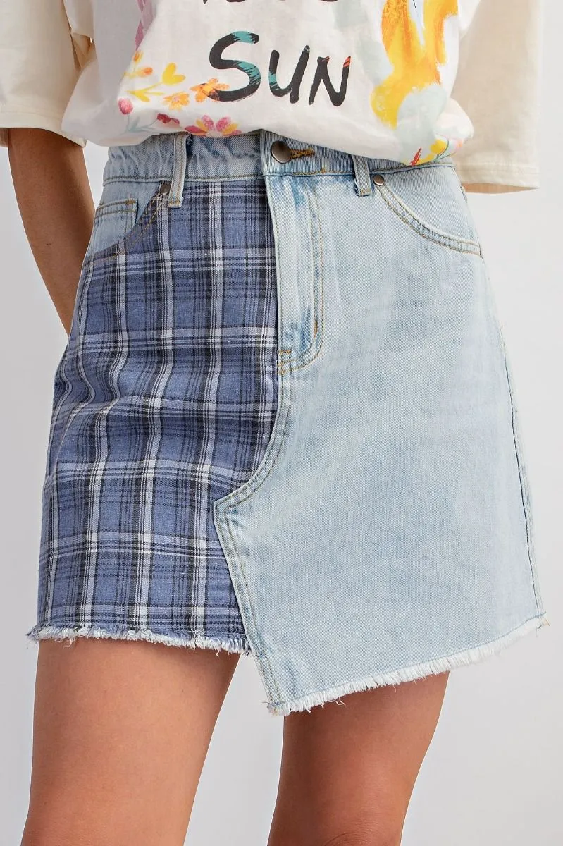 Winnie Denim patchwork skirt