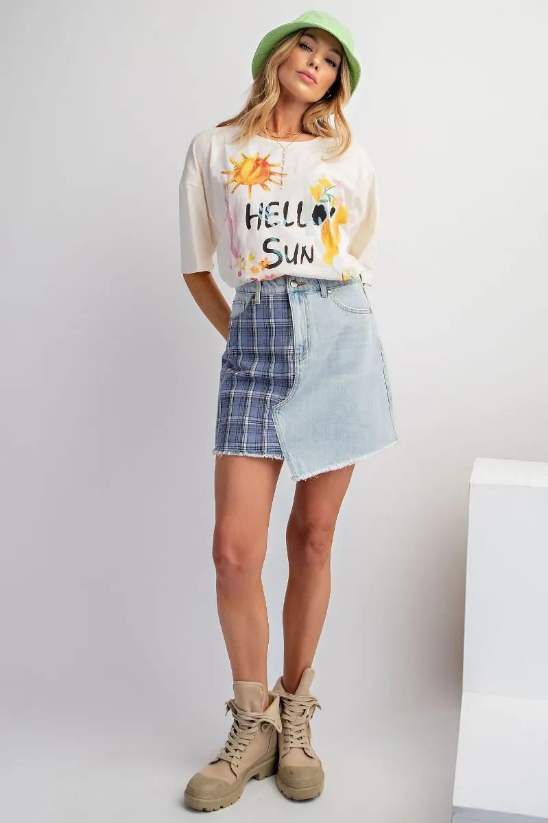 Winnie Denim patchwork skirt