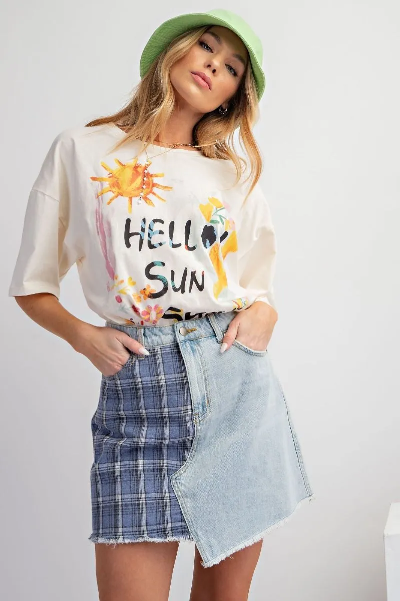 Winnie Denim patchwork skirt
