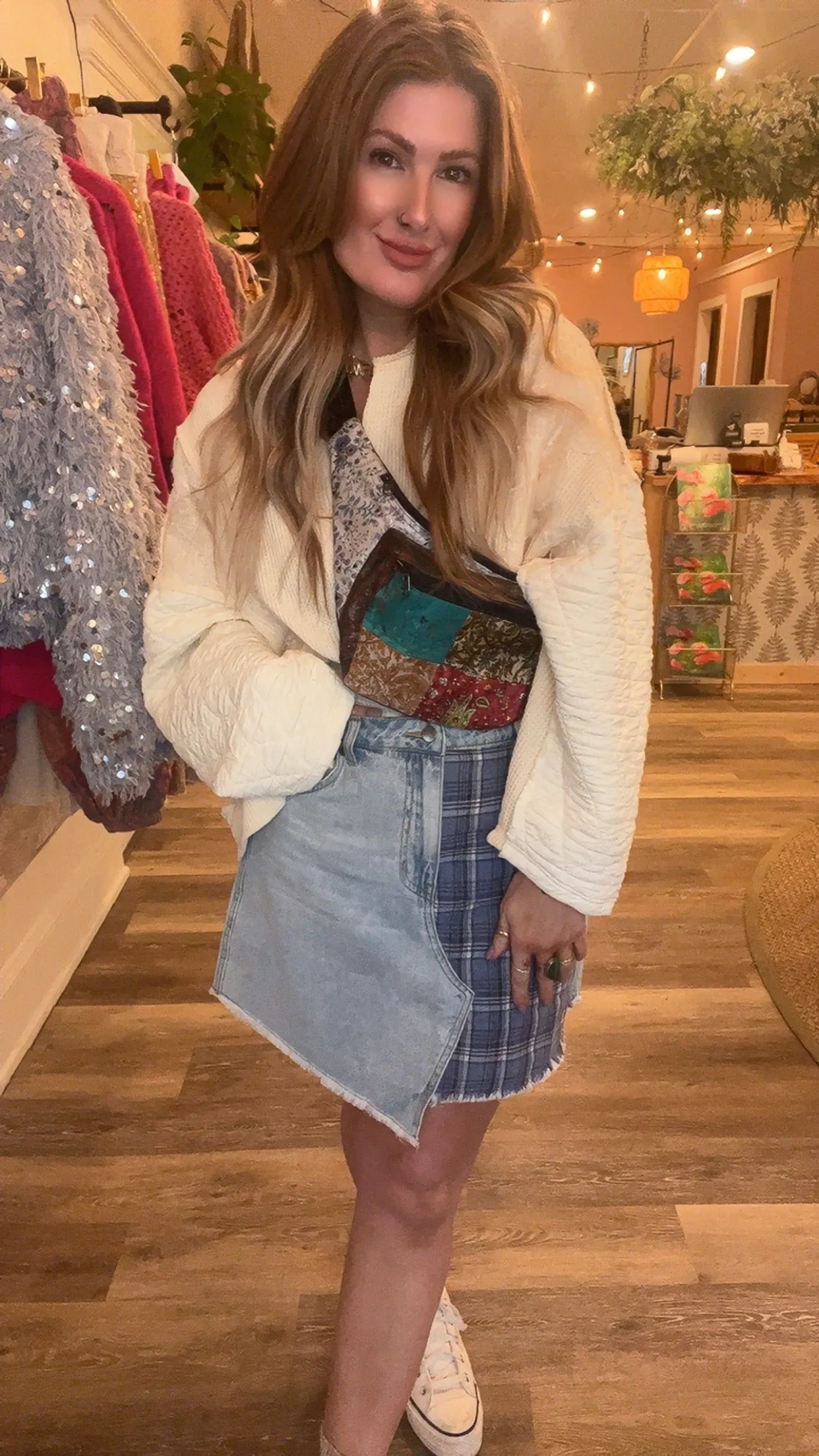 Winnie Denim patchwork skirt