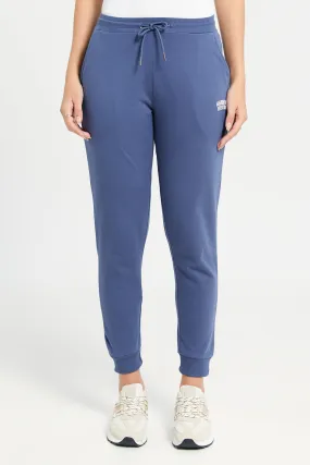 Women Blue Printed Jogger Pants