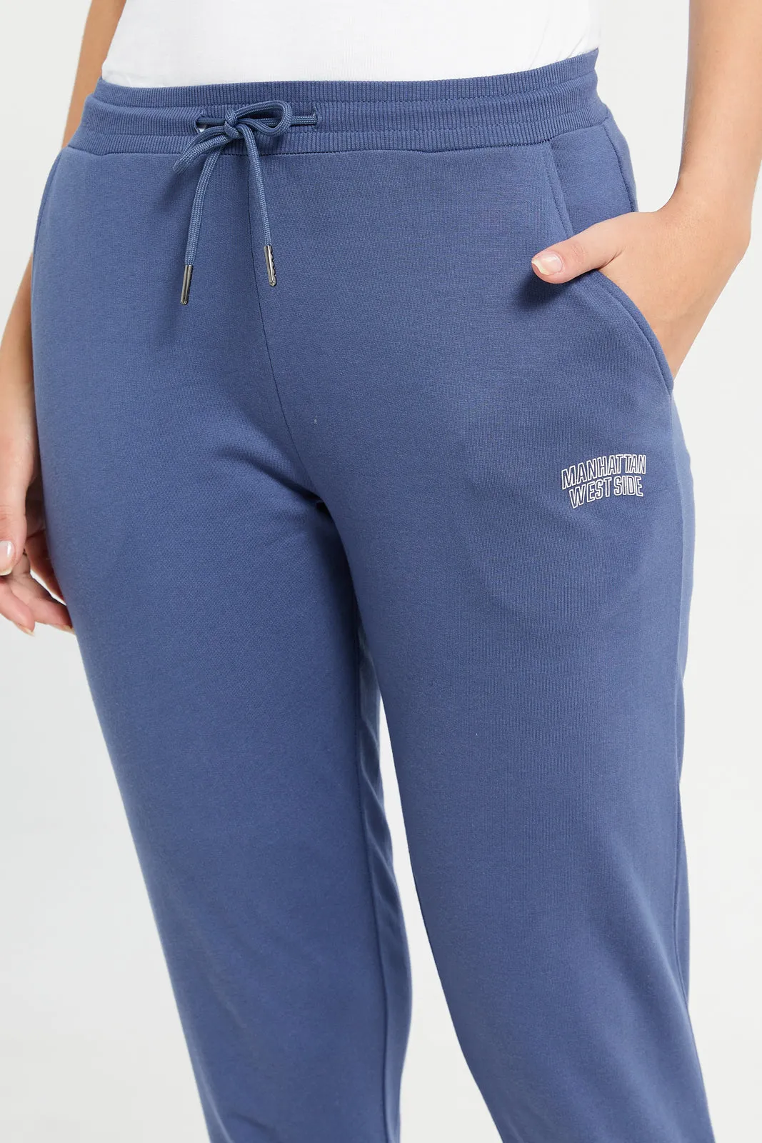 Women Blue Printed Jogger Pants