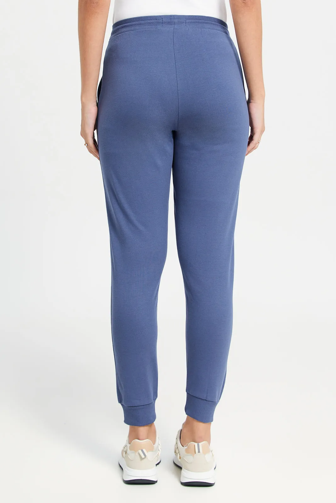 Women Blue Printed Jogger Pants